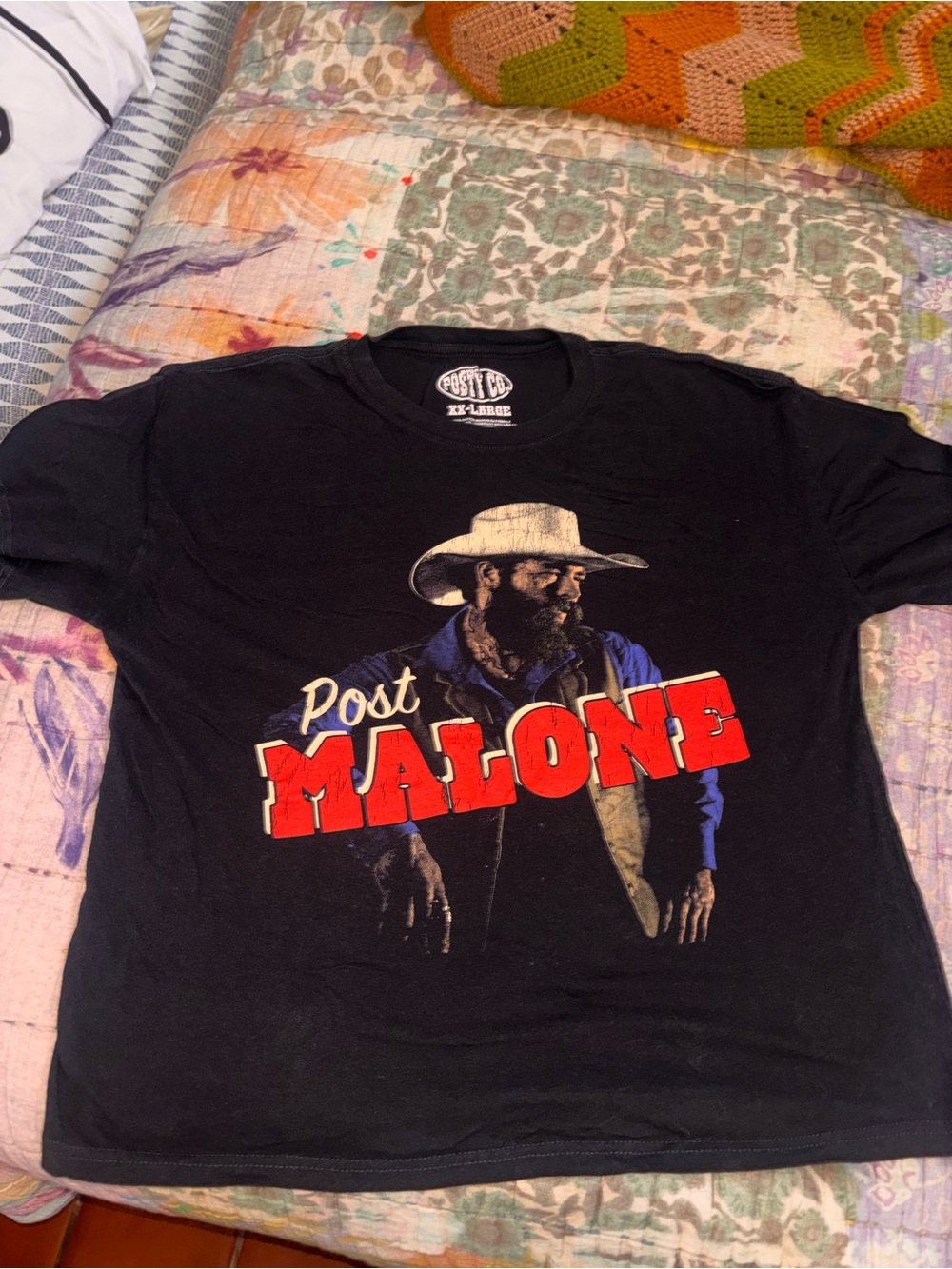 Post Malone Cropped Graphic Tee - Black